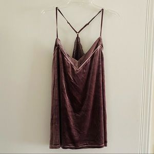 Pink Velvet and Lace Sleep Top